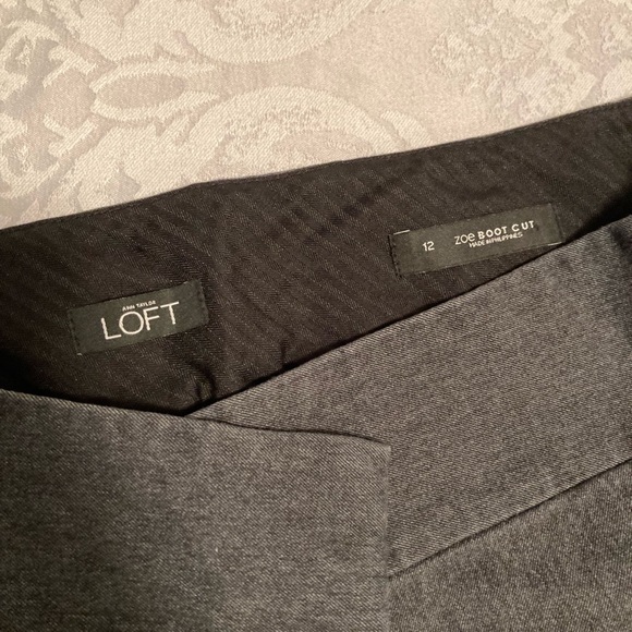 LOFT Size 12 Zoe Bootcut pants, dark gray - Picture 2 of 5
